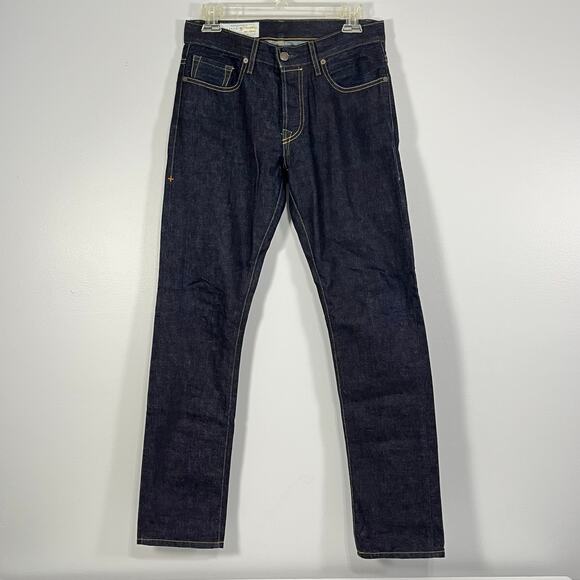 Imogene + Willie Barton Slim Selvedge Dark Wash Blue Denim Jeans Sz 28 - Picture 1 of 13